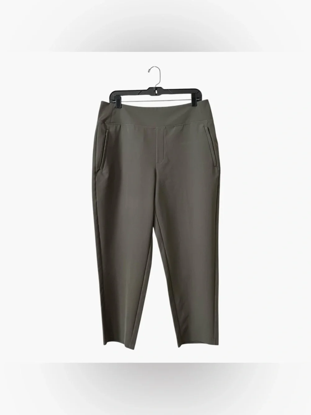 Athleta Endless High Rise Pant Women's Size 14P Olive Green Pull On Zip Pockets - Picture 2 of 6